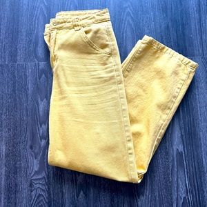Yellow Wide Leg Denim Jeans